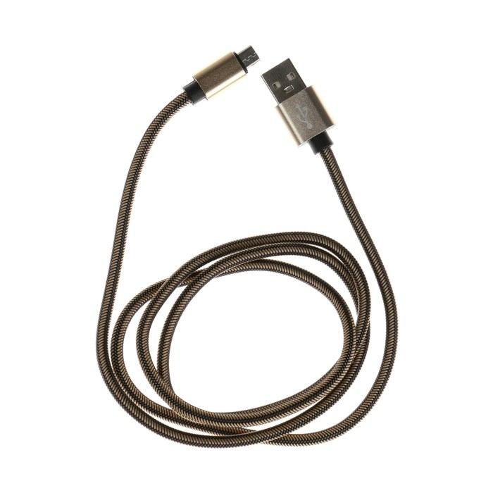 kabel-microusb-usb-2.1-a-opljotka-nejlon-1-metr-zolotistyj-9940279-2 Кабель MicroUSB - USB, 2.1 А, оплётка нейлон, 1 метр, золотистый — изображение 3