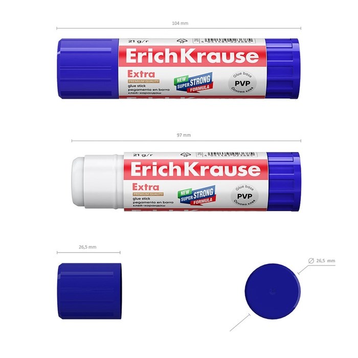klej-karandash-erichkrause-extra-pvp-21-g-789514-2 Клeй-карандаш ErichKrause Extra PVP, 21 г — изображение 3