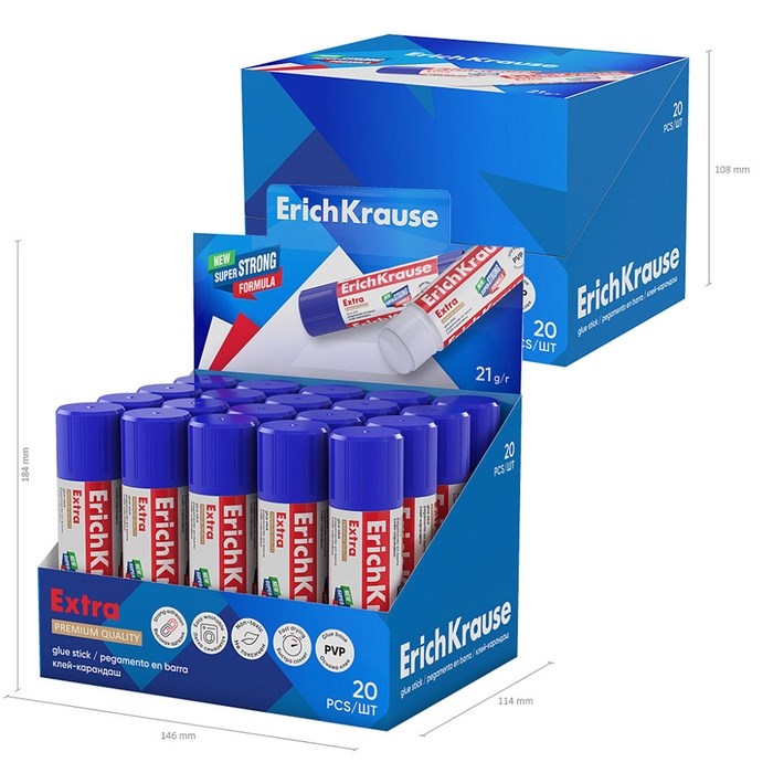 klej-karandash-erichkrause-extra-pvp-21-g-789514-4 Клeй-карандаш ErichKrause Extra PVP, 21 г — изображение 5