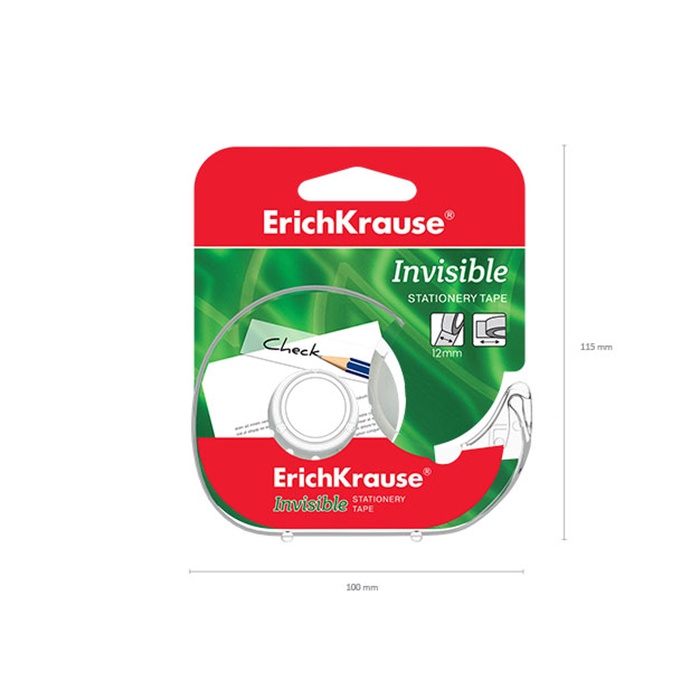 klejkaja-lenta-kanceljarskaja-12-mm-h-20-metra-erichkrause-invisible-matovaja-nezametnaja-v-dispensere-blister-3395633-3 Клейкая лента канцелярская, 12 мм х 20 метра, ErichKrause Invisible, матовая, незаметная, в диспенсере, блистер — изображение 4