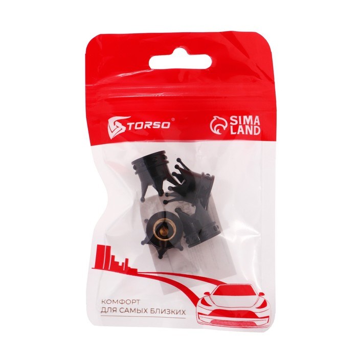 kolpachok-na-ventil-torso-korona-nabor-4-sht-7943665-3 Колпачок на вентиль, TORSO, корона, набор 4 шт — изображение 4