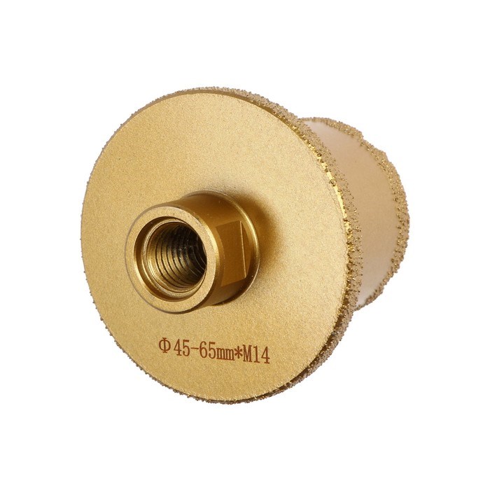 koronka-almaznaja-tundra-dlja-ushm-dlja-otverstij-pod-sliv-po-plitke-mramoru-4565-mm-m14-993530-9935303-3 Коронка алмазная ТУНДРА, для УШМ, для отверстий под слив, по плитке, мрамору, 45/65 мм, М14   993530 — изображение 4