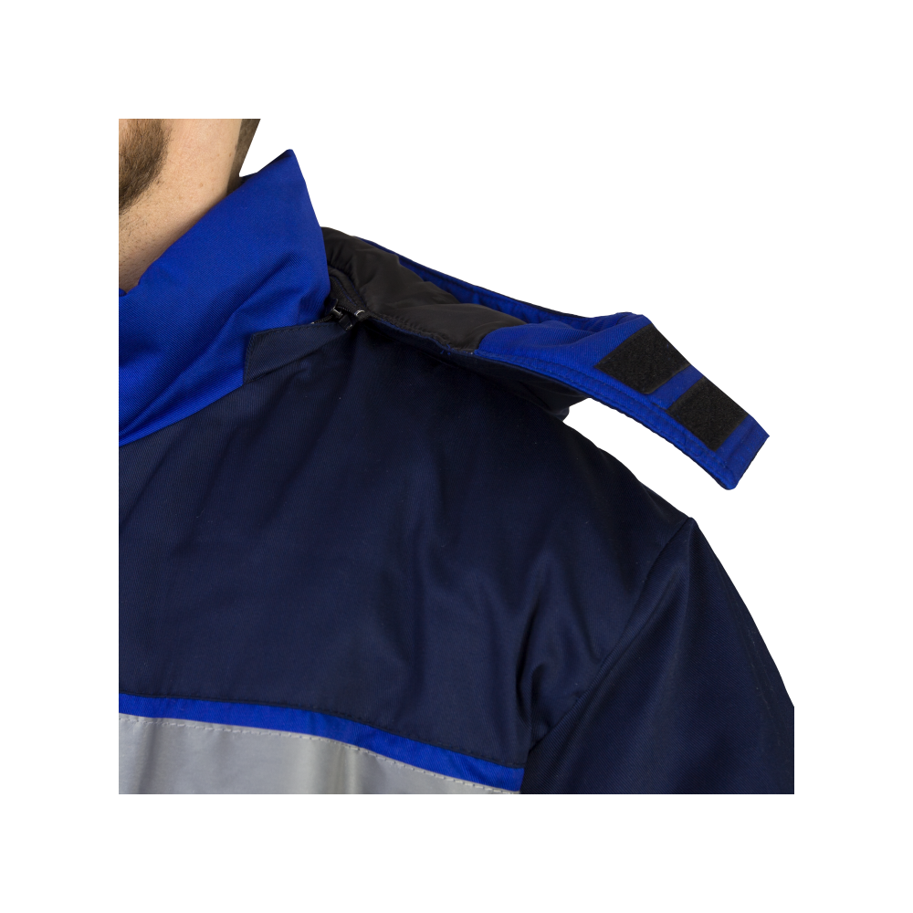 kos205-7 Костюм рабочий Зима утепленный, куртка+полукомбинезон, василек+синий — изображение 8