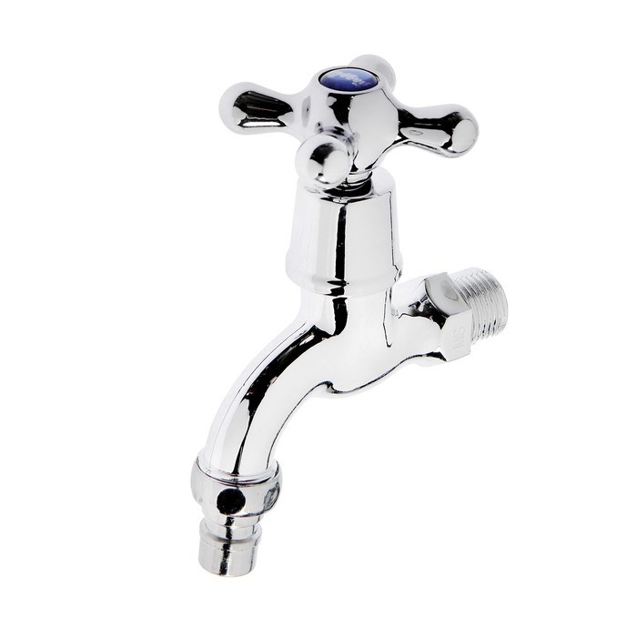 kran-vodorazbornyj-zein-12ampquot-so-shtucerom-s-krest-ruchkoj-pp-kran-buksa-hrom-5307531-1 Кран водоразборный ZEIN, 1/2", со штуцером, с крест-ручкой, PP, кран-букса, хром — изображение 2