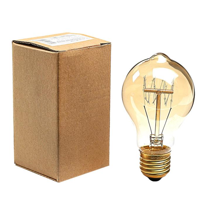lampa-nakalivanija-vintazhnaja-ampquotgrushaampquot-a19-40-vt-e27-230-v-110h60-mm-teplyj-belyj-2921739-2 Лампа накаливания винтажная "Груша", A19, 40 Вт, Е27, 230 В, 110х60 мм, теплый белый — изображение 3