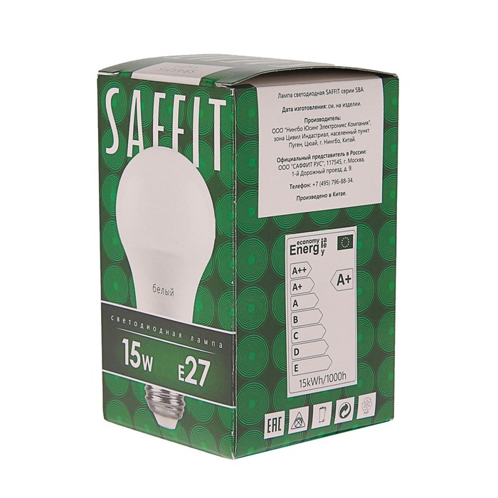 lampa-svetodiodnaja-saffit-sba6015-a60-e27-15-vt-230-v-4000-k-1500-lm-220amp176-118h60-mm-4335702-2 Лампа светодиодная SAFFIT SBA6015, A60, E27, 15 Вт, 230 В, 4000 К, 1500 Лм, 220°, 118х60 мм — изображение 3
