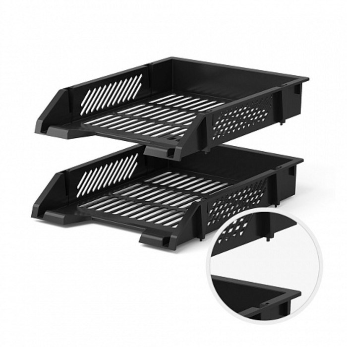 lotok-dlja-bumag-gorizontalnyj-erichkrause-classic-setchatyj-chernyj-2976987-1 Лоток для бумаг горизонтальный ErichKrause Classic, сетчатый, черный — изображение 2