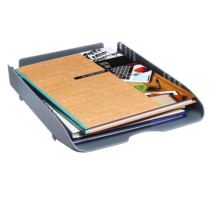 lotok-dlja-bumag-gorozntalnaja-erichkrause-ampquotsphere-classicampquot-seryj-10371078-3 Лоток для бумаг горознтальная ErichKrause "Sphere Classic", серый — изображение 4