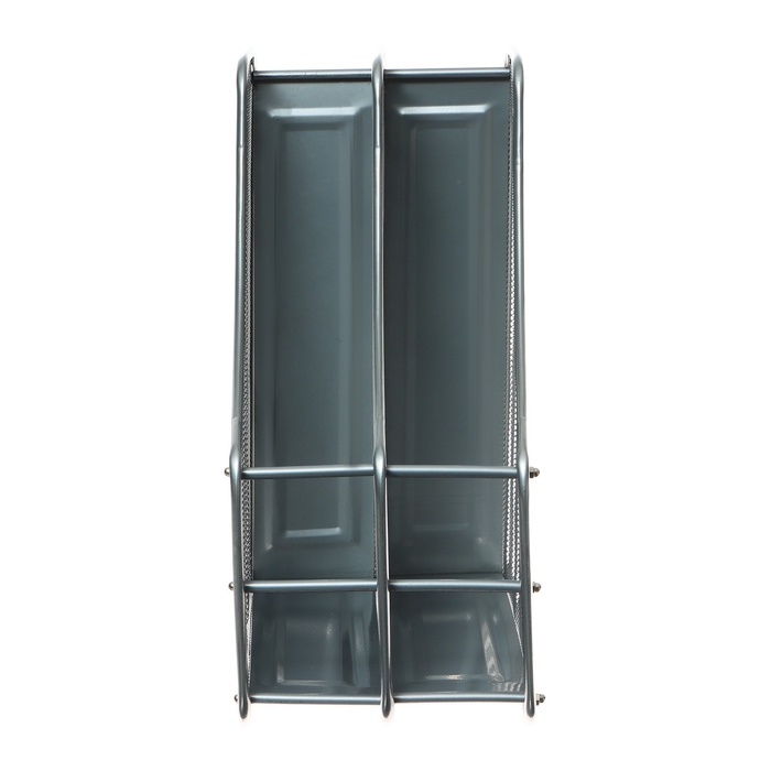 lotok-vertikalnyj-dlja-bumag-2-otdelenija-metallicheskaja-setka-seryj-548724-3 Лоток вертикальный для бумаг, 2 отделения, металлическая сетка, серый — изображение 4