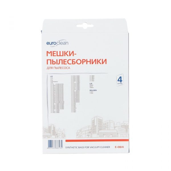 Мешок-пылесборник Euro clean арт.E-08/4 шт. Тип LG TB-36. Синтетический, многослойный, повыш — изображение 3