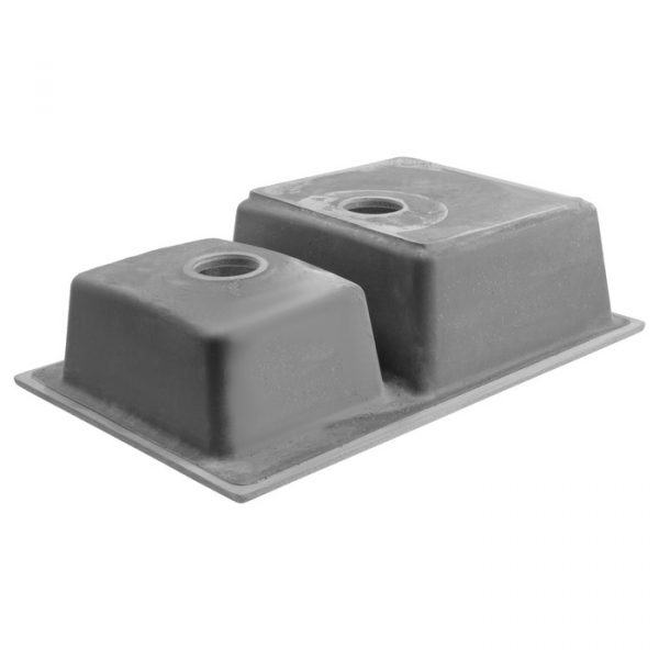 Мойка для кухни из камня ZEIN 191/Q8, 765x500 мм, прямоугольная, перелив, цвет серый — изображение 6