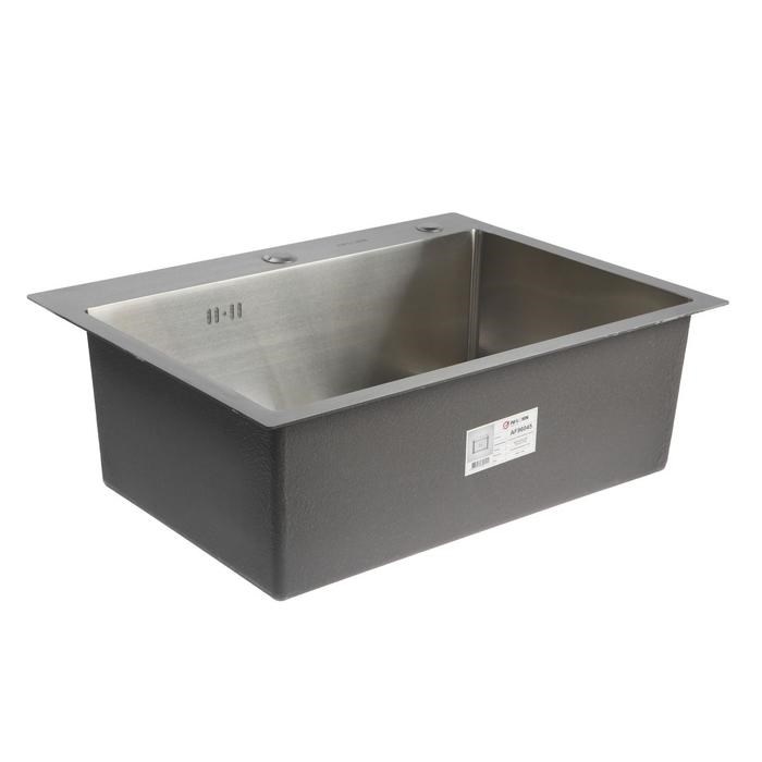 mojka-kuhonnaja-aflorn-af96045-vreznaja-s30-i-08-mm-60h45h22-sm-sifon-satin-6957248-1 Мойка кухонная AFLORN AF96045, врезная, S=3,0 и 0,8 мм, 60х45х22 см, сифон, сатин — изображение 2