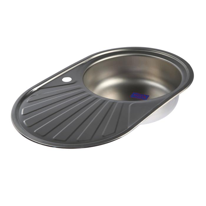 mojka-kuhonnaja-ampquotvladiksampquot-vreznaja-s-sifonom-45x74-sm-pravaja-nerzh.-stal-0.6-mm-dekor-6927578-1 Мойка кухонная "Владикс", врезная, с сифоном, 45x74 см, правая, нерж. сталь 0.6 мм, декор — изображение 2