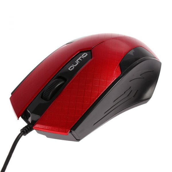 Мышь Qumo M14 Office, проводная, оптическая, 3 кнопки, 1000 dpi, USB, красная — изображение 2
