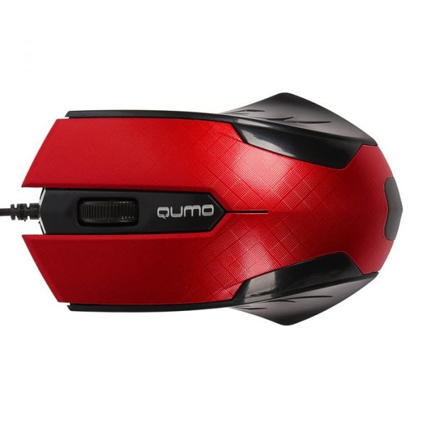 Мышь Qumo M14 Office, проводная, оптическая, 3 кнопки, 1000 dpi, USB, красная — изображение 3