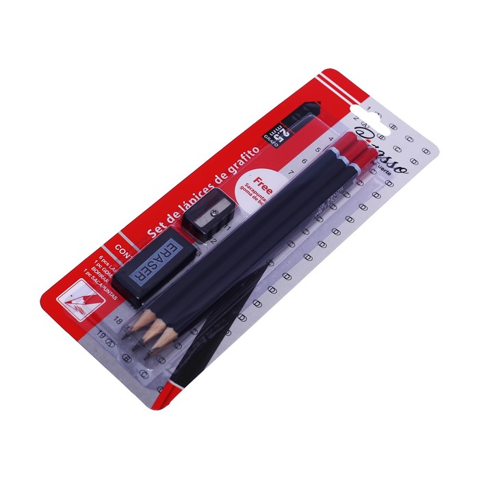 nabor-chernografitnyh-karandashej-6-shtuk-tochilka-lastik-9670646-1 Набор чернографитных карандашей 6 штук, точилка, ластик — изображение 2