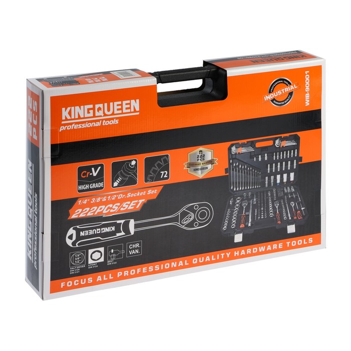 nabor-instrumentov-avtomobilnyj-kingqueen-wib-90001-72-zuba-12-38-14ampquot-222-predmeta-10354149-3 Набор инструментов автомобильный KINGQUEEN WIB-90001, 72 зуба, 1/2 3/8 1/4", 222 предмета — изображение 4
