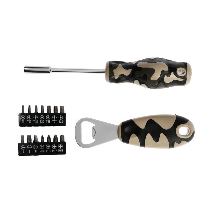 nabor-instrumentov-v-blistere-tundra-otkryvashka-otvertka-s-bitami-16-predmetov-9937334-1 Набор инструментов в блистере ТУНДРА, открывашка, отвертка с битами, 16 предметов — изображение 2