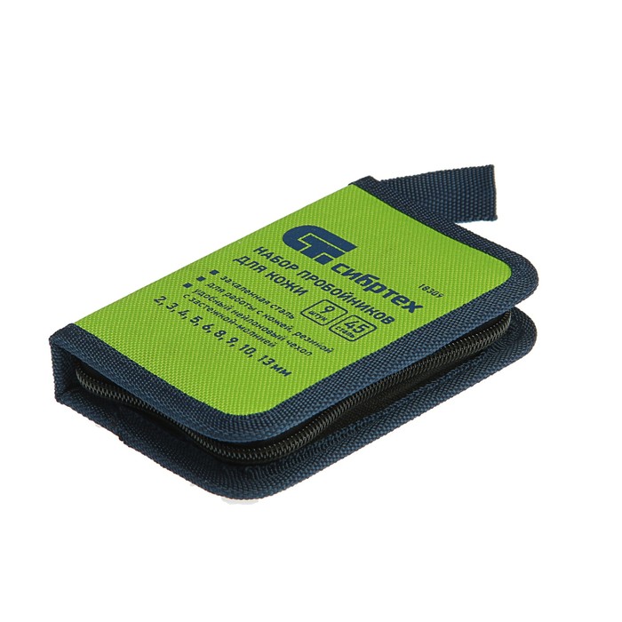 nabor-probojnikov-dlja-kozhi-ampquotsibrtehampquot-18309-2-13-mm-9-sht.-chehol-4515607-1 Набор пробойников для кожи "Сибртех" 18309, 2-13 мм, 9 шт., чехол — изображение 2