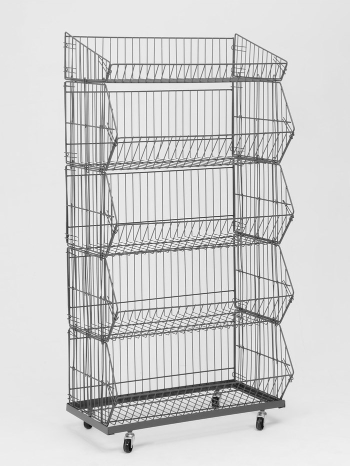 nakopitel-razbornyj-na-kolesah-4-korziny-70amp21543amp215147-cvet-seryj-10199231-1 Накопитель разборный на колесах, 4 корзины, 70×43×147, цвет серый — изображение 2