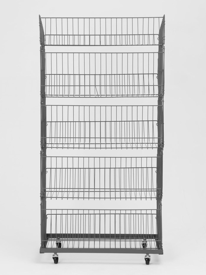 nakopitel-razbornyj-na-kolesah-4-korziny-70amp21543amp215147-cvet-seryj-10199231-3 Накопитель разборный на колесах, 4 корзины, 70×43×147, цвет серый — изображение 4