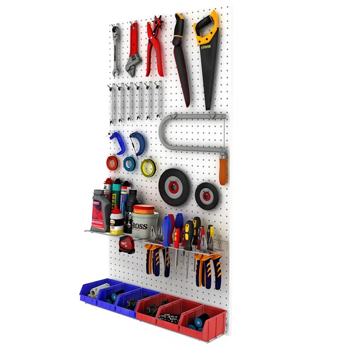 nastennaja-perforirovannaja-panel-odnostoronnjaja-60amp21506amp215180-sm-shag-25-sm-cvet-seryj-4535114-6 Настенная перфорированная панель односторонняя 60×0,6×180 см, шаг 2,5 см, цвет серый — изображение 7