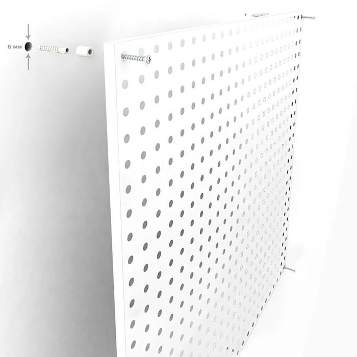 nastennaja-perforirovannaja-panel-odnostoronnjaja-60amp21506amp215180-sm-shag-25-sm-cvet-seryj-4535114-7 Настенная перфорированная панель односторонняя 60×0,6×180 см, шаг 2,5 см, цвет серый — изображение 8