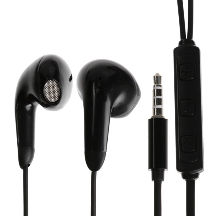 Наушники  ERGOLUX ELX-WHP01-C01, проводные, вкладыши, микрофон, Jack 3.5мм, 1.2м, черные
