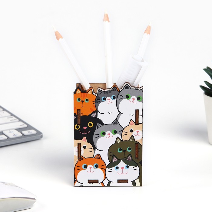 organajzer-dlja-kanceljarii-amp171kotikiamp187-6.7-h-6.5-h-10.4-sm-10059522-1 Органайзер для канцелярии «Котики» 6.7 х 6.5 х 10.4 см — изображение 2