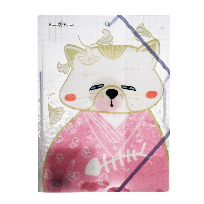 papka-na-rezinke-a4-400-mkm-ampquotkoty-v-japonskom-stileampquot-miks-9899246-7 Папка на резинке А4, 400 мкм, "Коты в японском стиле", МИКС — изображение 8