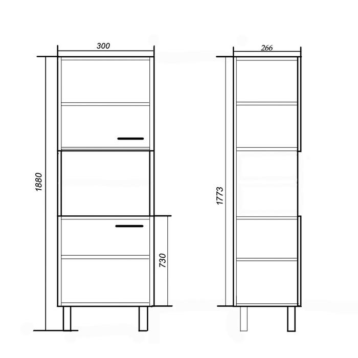 penal-dlja-vannoj-komnaty-ampquotstandart-300ampquot-30-h-188-h-266-sm-4932528-2 Пенал для ванной комнаты "Стандарт 300", 30 х 188 х 26,6 см — изображение 3