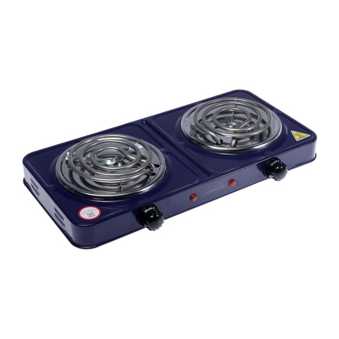 Плитка электрическая HOMESTAR HS-1105, 2000 Вт, 2 конфорки, цвет &quot;сапфир&quot;