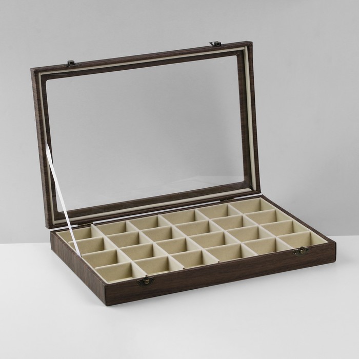 podstavka-dlja-ukrashenij-amp171shkatulka-derevoamp187-24-jachejki-352amp21524amp2155-sm-cvet-bezhevyj-v-dereve-10198442-1 Подставка для украшений «Шкатулка дерево» 24 ячейки, 35,2×24×5 см, цвет бежевый в дереве — изображение 2
