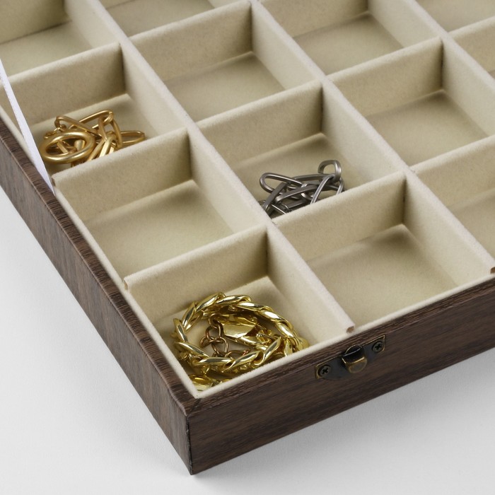 podstavka-dlja-ukrashenij-amp171shkatulka-derevoamp187-24-jachejki-352amp21524amp2155-sm-cvet-bezhevyj-v-dereve-10198442-2 Подставка для украшений «Шкатулка дерево» 24 ячейки, 35,2×24×5 см, цвет бежевый в дереве — изображение 3