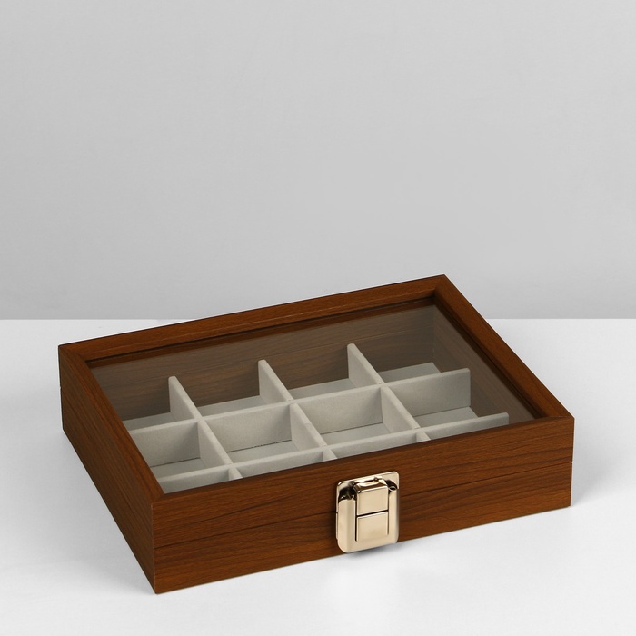 podstavka-dlja-ukrashenij-amp171shkatulkaamp187-12-jacheek-16amp21521amp2155-sm-cvet-seryj-v-dereve-9905746-1 Подставка для украшений «Шкатулка» 12 ячеек, 16×21×5 см, цвет серый в дереве — изображение 2