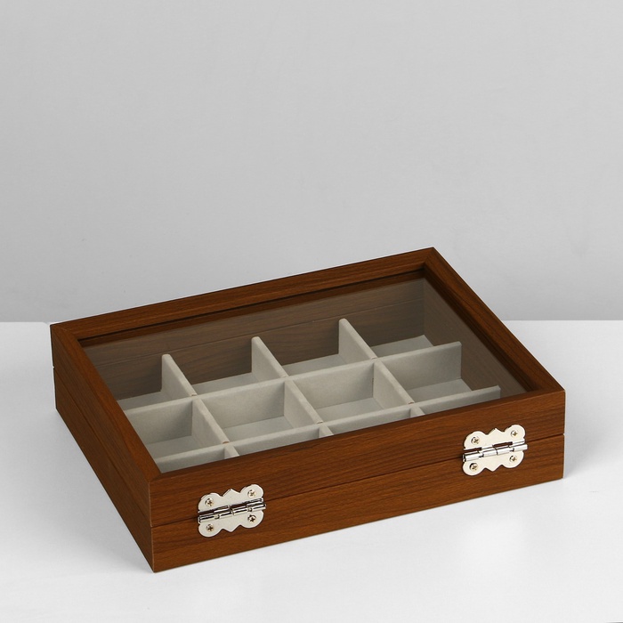 podstavka-dlja-ukrashenij-amp171shkatulkaamp187-12-jacheek-16amp21521amp2155-sm-cvet-seryj-v-dereve-9905746-3 Подставка для украшений «Шкатулка» 12 ячеек, 16×21×5 см, цвет серый в дереве — изображение 4