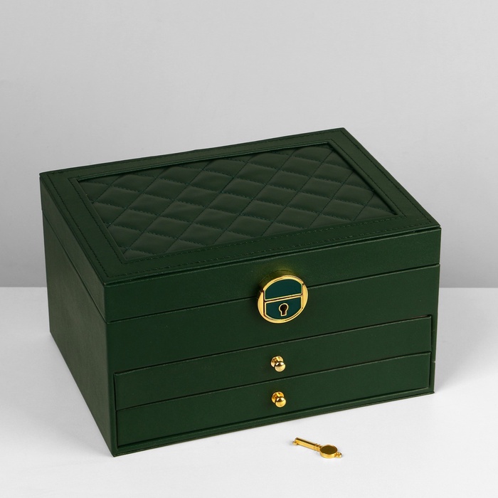 podstavka-dlja-ukrashenij-amp171shkatulkaamp187-3-jarusa-23amp21517amp21513-sm-cvet-zeljonyj-9905761-10 Подставка для украшений «Шкатулка» 3 яруса, 23×17×13 см, цвет зелёный — изображение 11