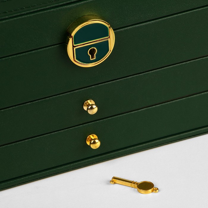 podstavka-dlja-ukrashenij-amp171shkatulkaamp187-3-jarusa-23amp21517amp21513-sm-cvet-zeljonyj-9905761-12 Подставка для украшений «Шкатулка» 3 яруса, 23×17×13 см, цвет зелёный — изображение 13