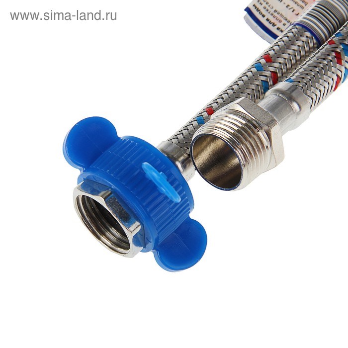 podvodka-gibkaja-aquakratos-gajka-shtucer-200-sm-nerzh.stal-s-kljuchom-dlja-montazha-3652797-1 Подводка гибкая AquaKratos, гайка-штуцер, 200 см, нерж.сталь, с ключом для монтажа — изображение 2