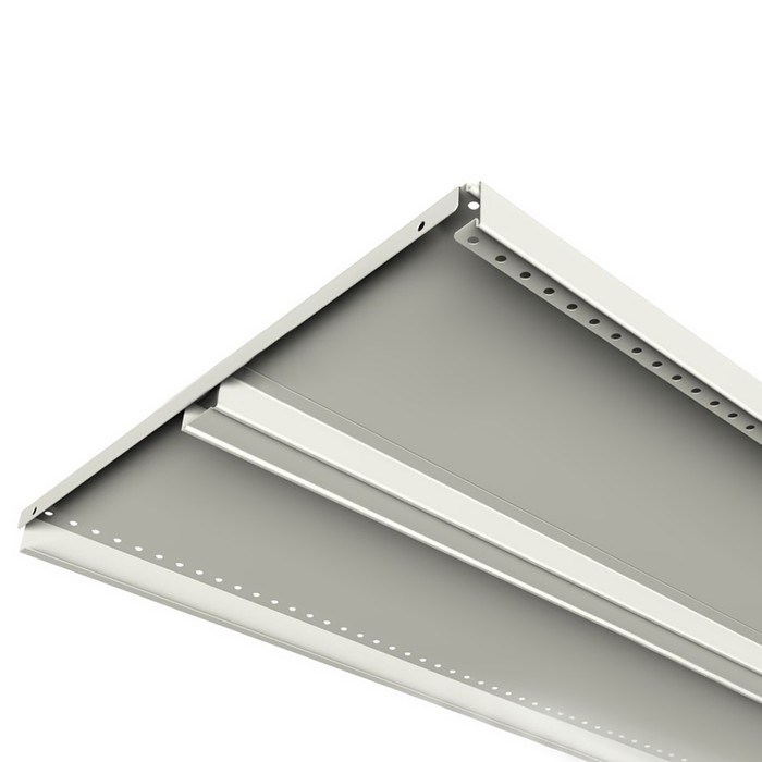 polka-dlja-stellazha-50amp215101-sm-perforirovannaja-shag-25-sm-cvet-belyj-4274336-3 Полка для стеллажа, 50×101 см, перфорированная, шаг 2,5 см, цвет белый — изображение 4