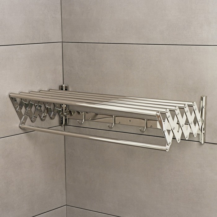 polka-vydvizhnaja-s-derzhatelem-polotenec-4-krjuchka-145amp2151235amp215585-sm-9283883-4 Полка выдвижная с держателем полотенец, 4 крючка 14,5×12(35)×58,5 см — изображение 5