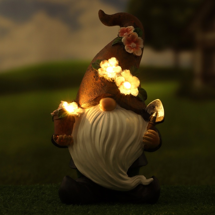 sadovyj-fonar-ampquotgnomik-sadovodampquot-13h16h27sm-10122712-1 Садовый фонарь "Гномик садовод" 13х16х27см — изображение 2