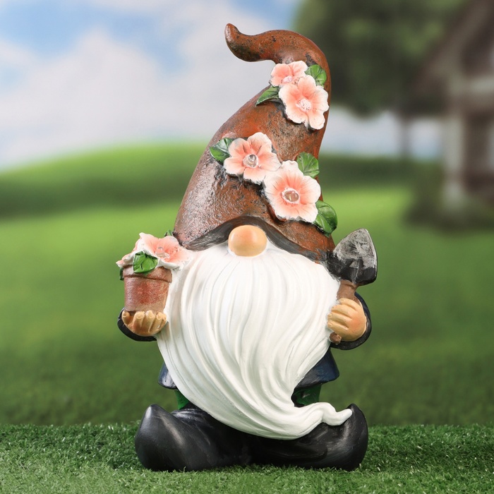 sadovyj-fonar-ampquotgnomik-sadovodampquot-13h16h27sm-10122712-4 Садовый фонарь "Гномик садовод" 13х16х27см — изображение 5