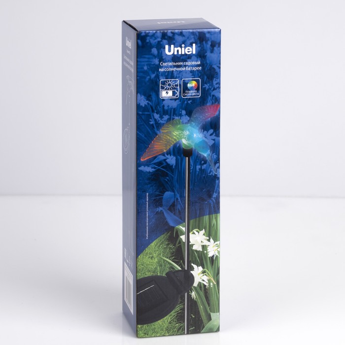 sadovyj-svetilnik-uniel-colibri-na-solnechnoj-bataree-13-amp215-76-amp215-8-sm-svechenie-multi-rgb-3373282-9 Садовый светильник Uniel Colibri на солнечной батарее, 13 × 76 × 8 см, свечение мульти (RGB) — изображение 10