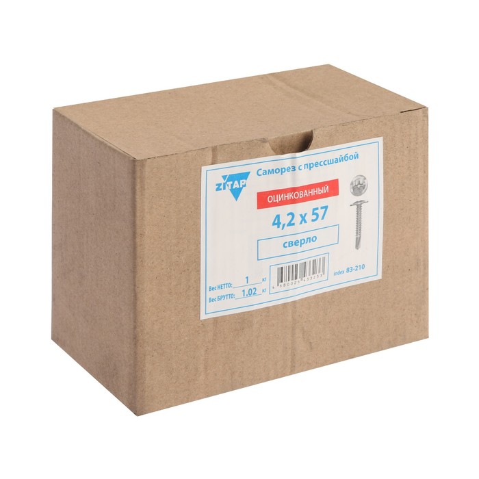 samorezy-ampquottundraampquot-s-pressshajboj-sverlokonechnye-4.2x57-mm-ocinkovannye-1-kg-9511156-1 Саморезы "ТУНДРА", с прессшайбой, сверлоконечные, 4.2x57 мм, оцинкованные, 1 кг — изображение 2