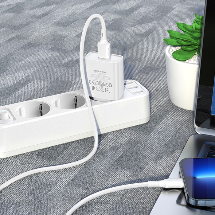 setevoe-zarjadnoe-ustrojstvo-borofone-ba74a-usb-21-a-beloe-10402246-8 Сетевое зарядное устройство Borofone BA74A, USB, 2,1 А, белое — изображение 9