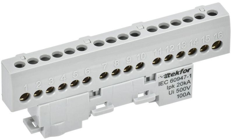 Шина L &quot;фаза&quot; изол. на универс. держ. 6х9-16-Ср TEKFOR IEK TF-NN10-16-KL-K03