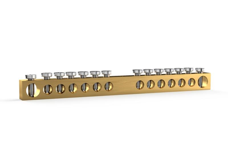 Шина PEN &quot;земля-ноль&quot; 6х9мм 14 отвер. латунь TOKOV ELECTRIC TKE-BCB-69-14-N/PEN