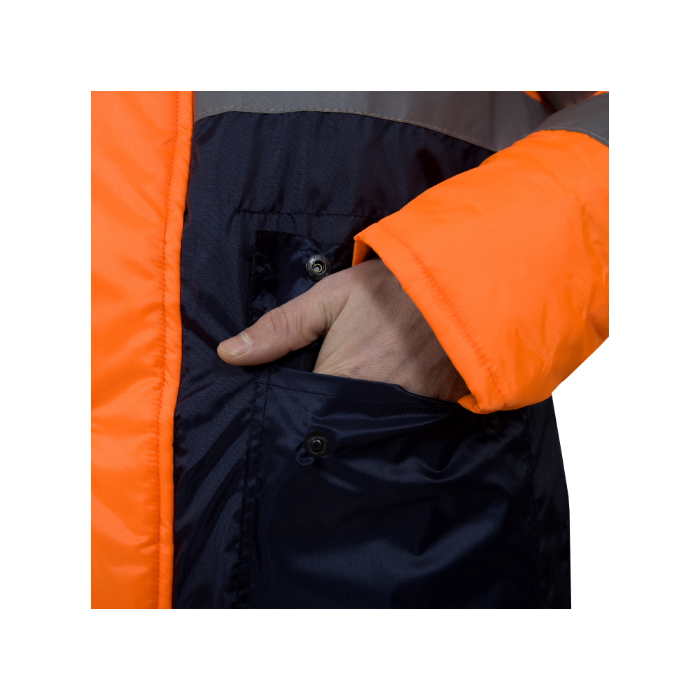 sig202-6 Костюм рабочий Спектр-2 сигнальный утепленный, куртка+полукомбинезон — изображение 7