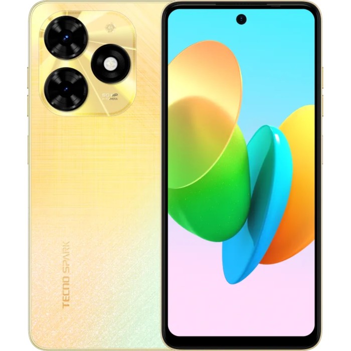 Смартфон Tecno Spark 20C, 6.56&quot;, 8Гб, 128Гб, 50Мп, 8Мп, 2sim, 5000мАч, NFC, золотистый
